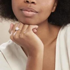 Histoire d'Or Bague Olivia Argent Rose Perle De Culture Et Oxyde De Zirconium New