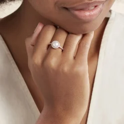 Histoire d'Or Bague Olivia Argent Rose Perle De Culture Et Oxyde De Zirconium New