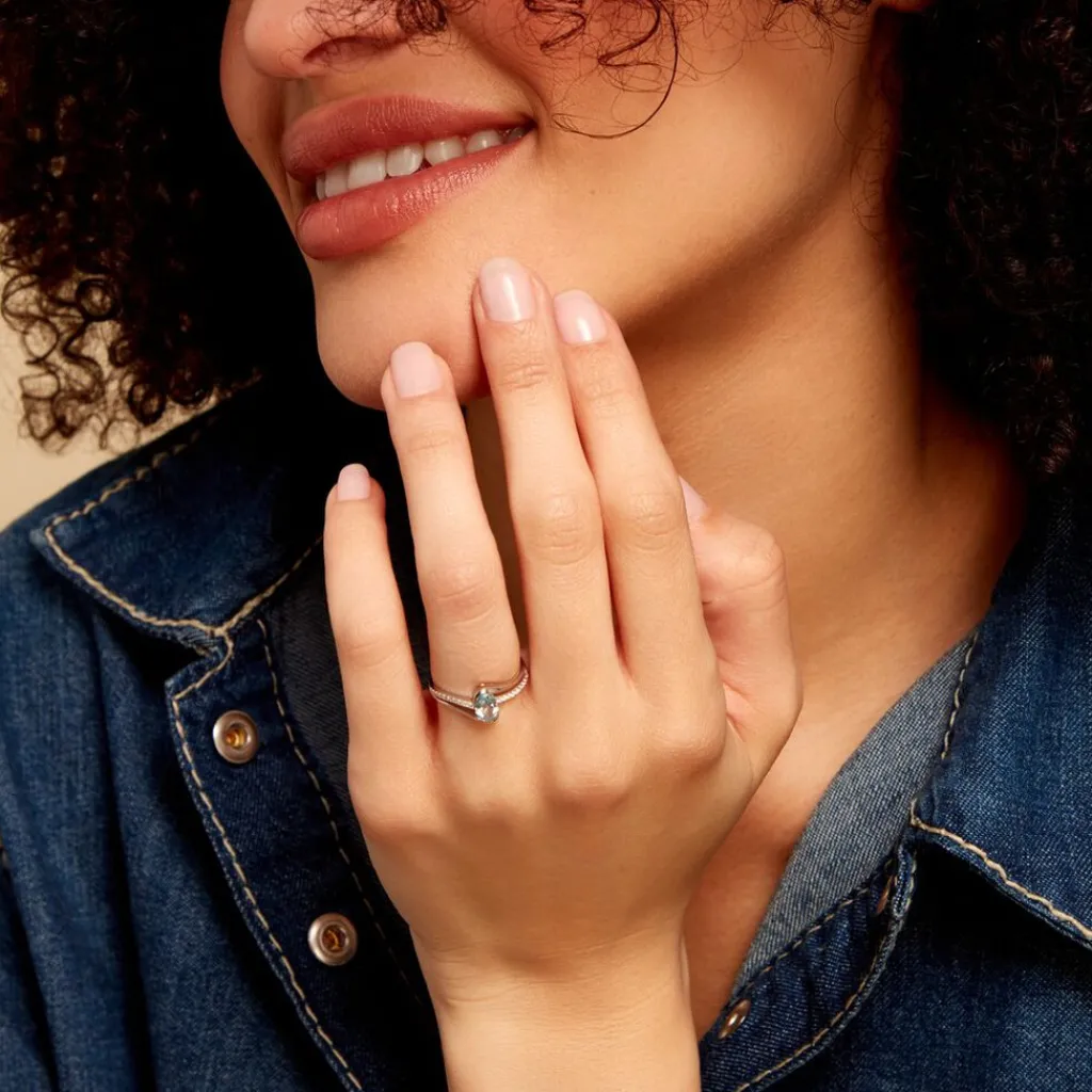 Histoire d'Or Bague Or Blanc Anja Topaze or blanc topaze bleu Clearance