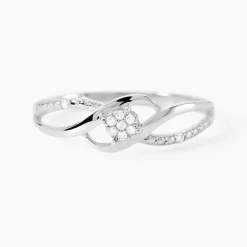 Histoire d'Or Bague Or Blanc Charlotta Diamant