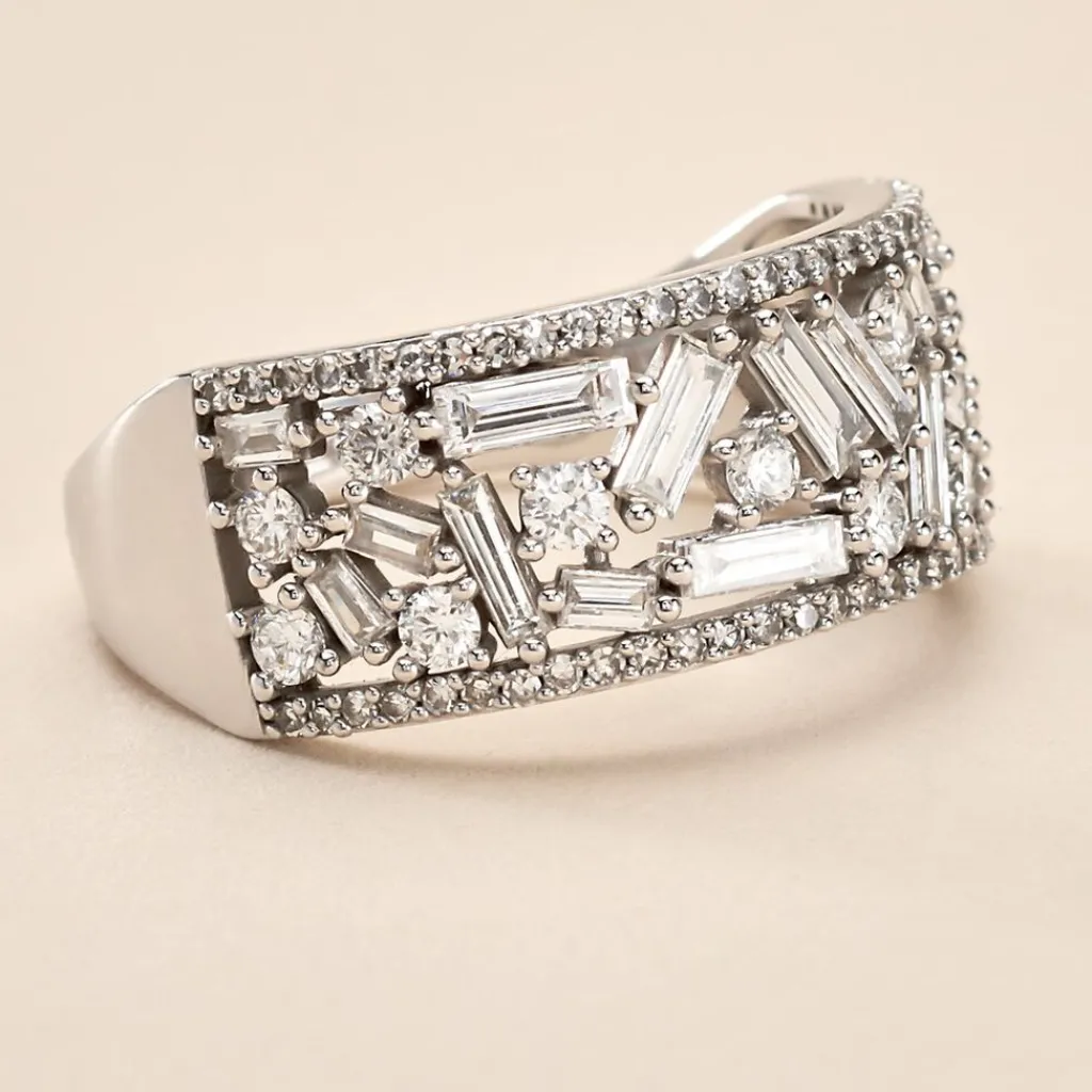 Histoire d'Or Bague Or Blanc Collection 1986 Diamants Clearance