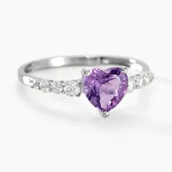 Histoire d'Or Bague Or Blanc Fany Améthyste Oxydes De Zirconium or blanc amethyste violette Online