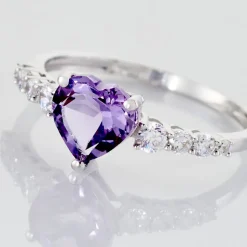 Histoire d'Or Bague Or Blanc Fany Améthyste Oxydes De Zirconium or blanc amethyste violette Online