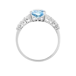 Histoire d'Or Bague Or Blanc Fany Topaze Oxydes De Zirconium or blanc topaze london blue Hot