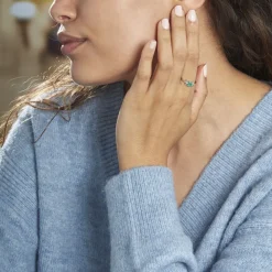 Histoire d'Or Bague Or Blanc Febe Emeraude Best