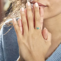 Histoire d'Or Bague Or Blanc Febe Emeraude Best