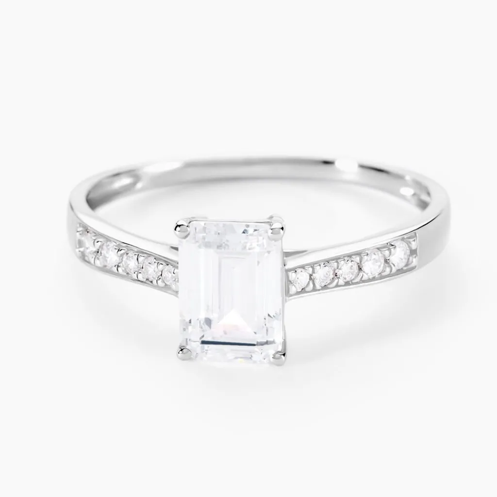 Histoire d'Or Bague Or Blanc Gesacus Oxyde De Zirconium Discount