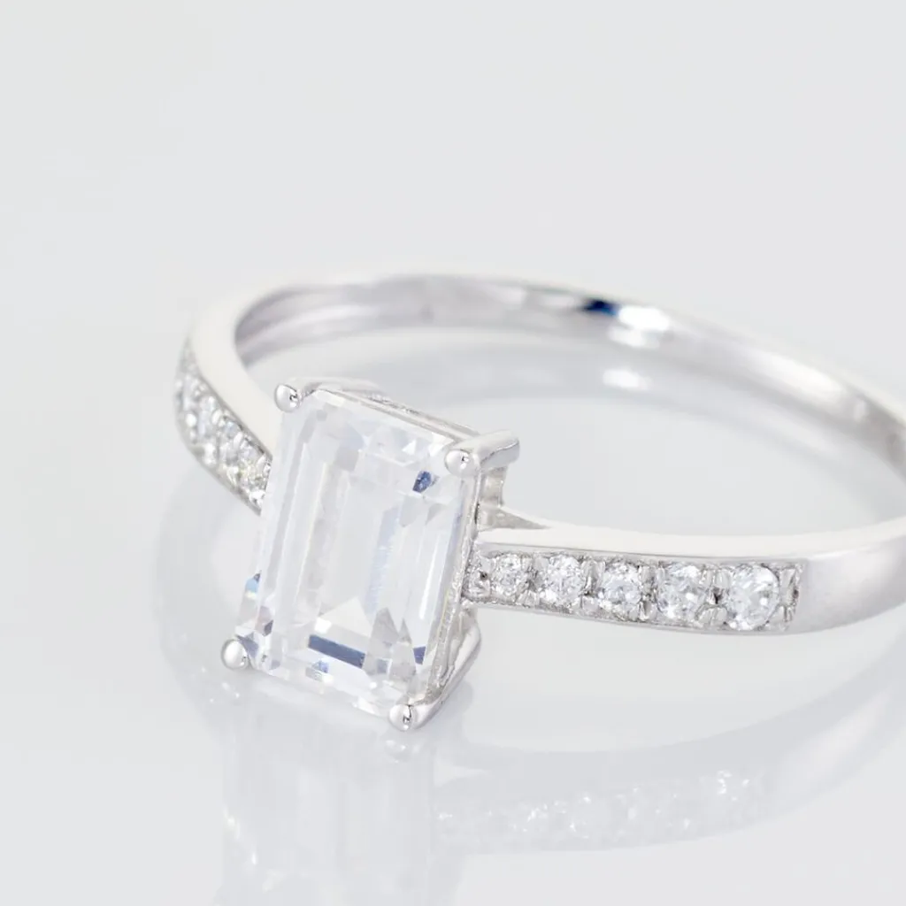 Histoire d'Or Bague Or Blanc Gesacus Oxyde De Zirconium Discount