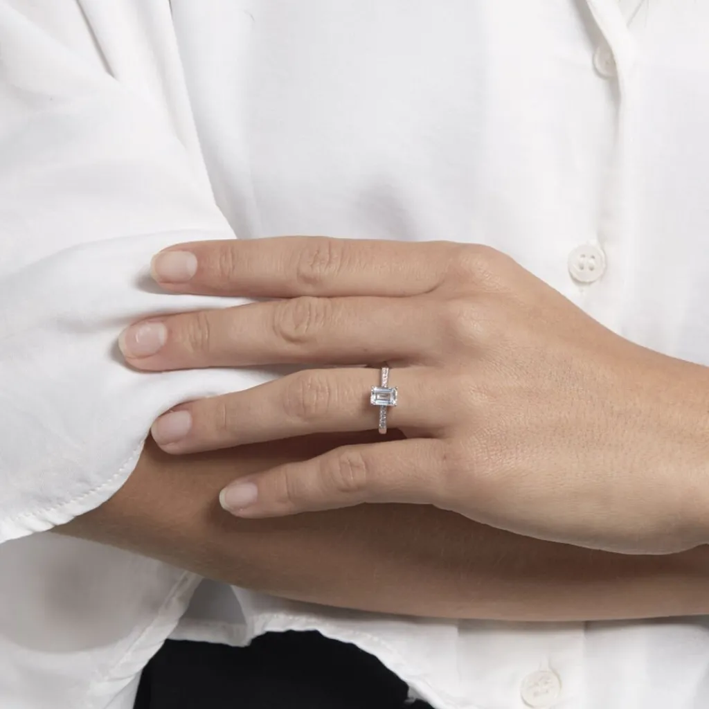 Histoire d'Or Bague Or Blanc Gesacus Oxyde De Zirconium Discount