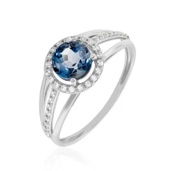Histoire d'Or Bague Or Blanc Maeva Topaze Oxydes De Zirconium