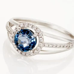 Histoire d'Or Bague Or Blanc Maeva Topaze Oxydes De Zirconium