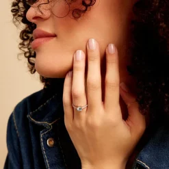 Histoire d'Or Bague Or Blanc Manon Topaze Oxydes De Zirconium or blanc topaze bleu sky Discount