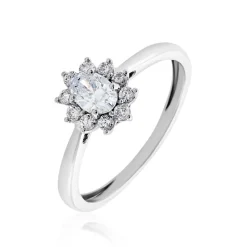 Histoire d'Or Bague Or Blanc Mysie Diamants Synthétiques Outlet
