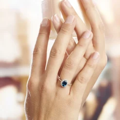 Histoire d'Or Bague Or Blanc Quintilla Topaze London Blue Et Oxydes Discount