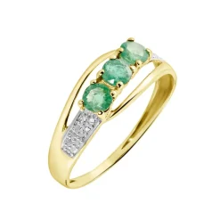 Histoire d'Or Bague Or Jaune Abelard Emeraudes Diamants or jaune emeraude Sale