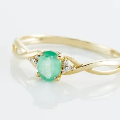 Histoire d'Or Bague Or Jaune Cassie Emeraude Diamants or jaune emeraude New