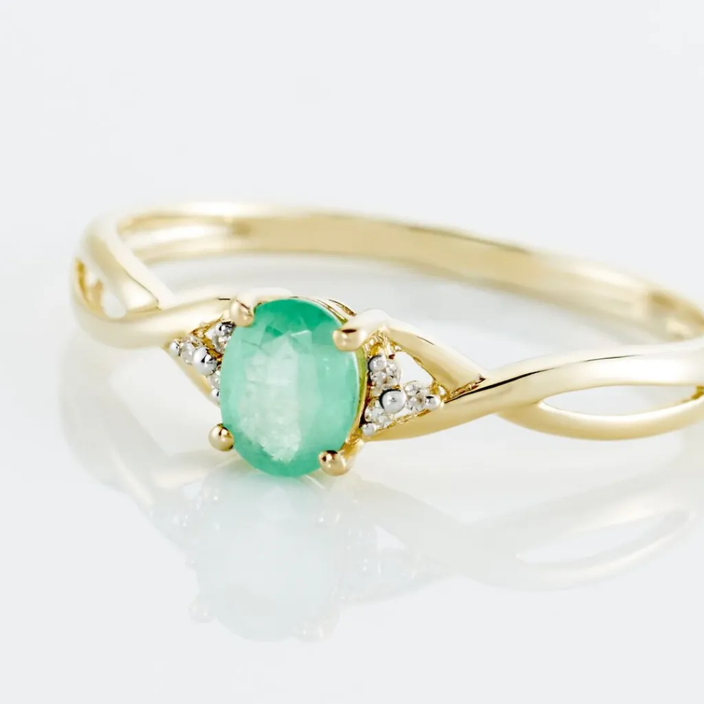 Histoire d'Or Bague Or Jaune Cassie Emeraude Diamants or jaune emeraude New