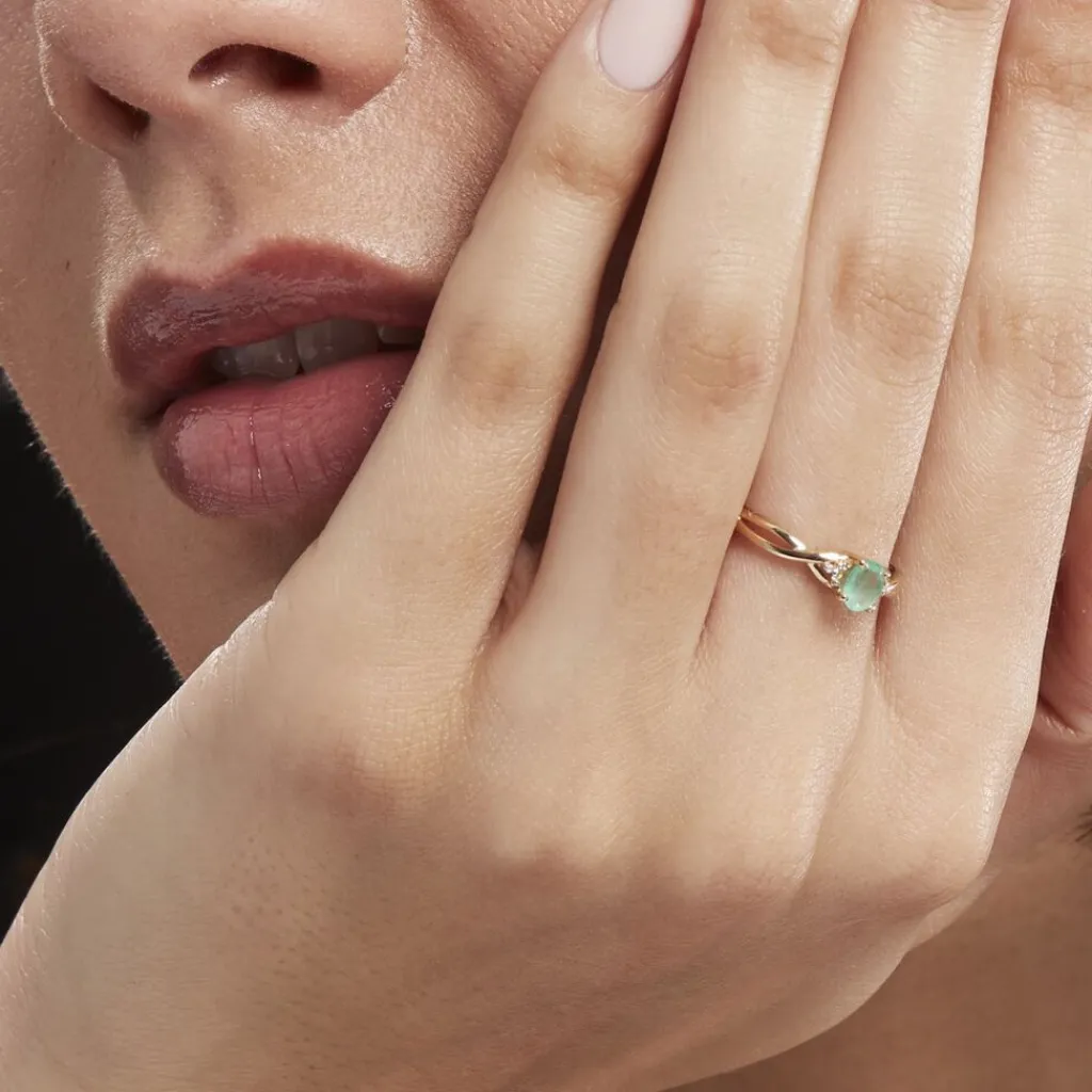 Histoire d'Or Bague Or Jaune Cassie Emeraude Diamants or jaune emeraude New