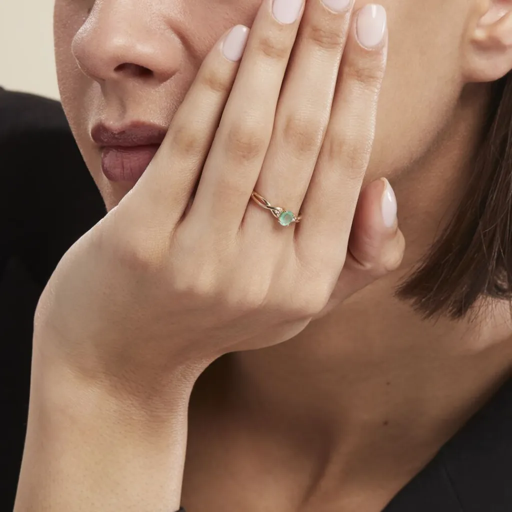 Histoire d'Or Bague Or Jaune Cassie Emeraude Diamants or jaune emeraude New