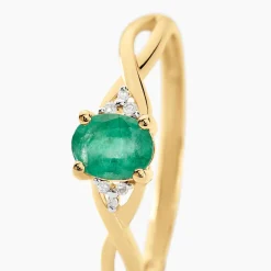 Histoire d'Or Bague Or Jaune Cassie Emeraude Et Diamant or jaune emeraude