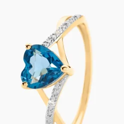 Histoire d'Or Bague Or Jaune Clothilde Topaze Oxydes De Zirconium or jaune topaze london blue Outlet