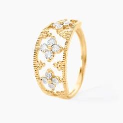 Histoire d'Or Bague Or Jaune Eternal Spring 3 Fleurs Diamants