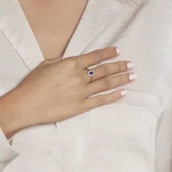 Histoire d'Or Bague Or Jaune Goulwen Saphir Ovale Et Diamants Discount