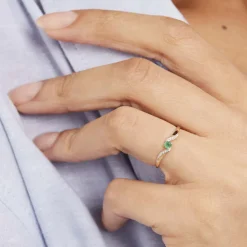 Histoire d'Or Bague Or Jaune Levenez Emeraude Discount