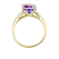 Histoire d'Or Bague Or Jaune Marie-camille Améthyste Oxydes De Zirconium or jaune amethyste violette Outlet