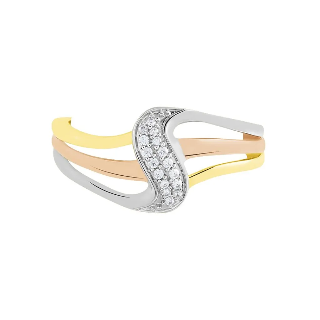 Histoire d'Or Bague Or Tricolore Dionyse Oxydes De Zirconium Best