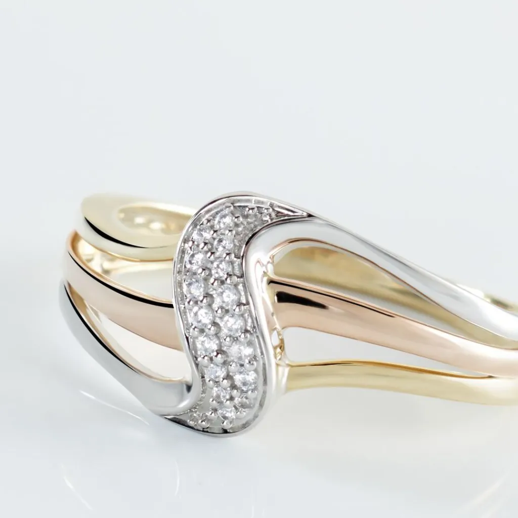 Histoire d'Or Bague Or Tricolore Dionyse Oxydes De Zirconium Best