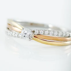 Histoire d'Or Bague Or Tricolore Peregrine Oxyde De Zirconium Outlet