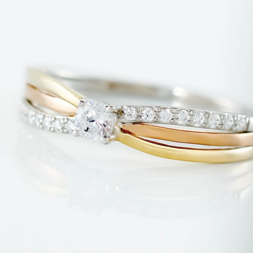 Histoire d'Or Bague Or Tricolore Peregrine Oxyde De Zirconium Outlet