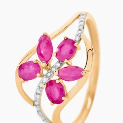 Histoire d'Or Bague Orchidee Diamant or bicolore rubis Best
