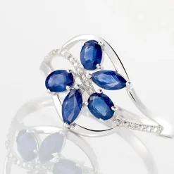 Histoire d'Or Bague Orchidee Diamant or blanc saphir Sale