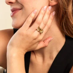 Histoire d'Or Bague Organic Acier Jaune Outlet