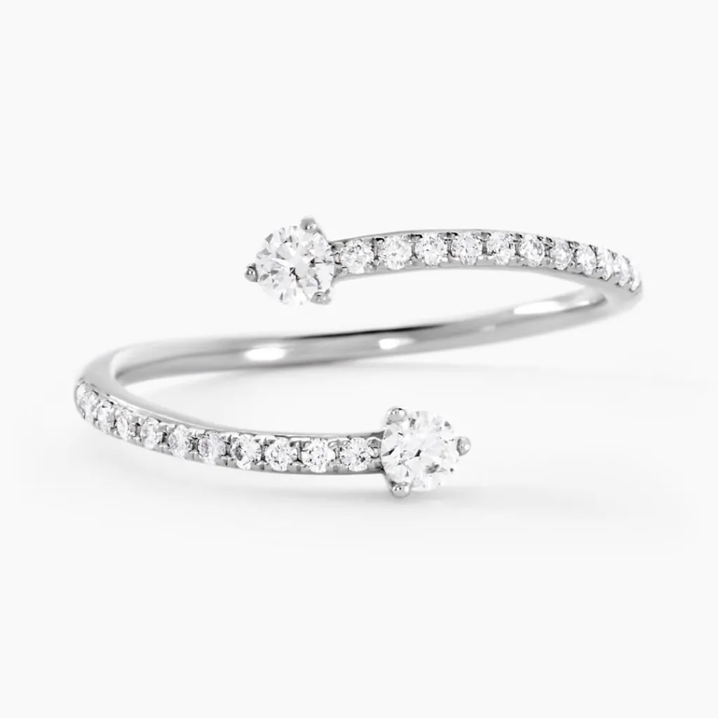 Histoire d'Or Bague Orpheus Or Blanc Diamant Synthétique Hot