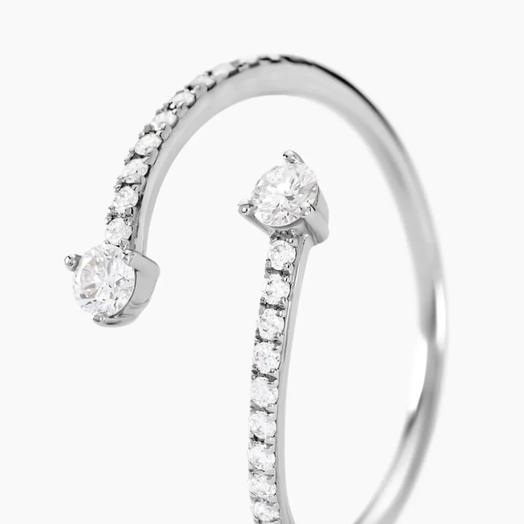 Histoire d'Or Bague Orpheus Or Blanc Diamant Synthétique Hot