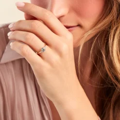 Histoire d'Or Bague Pansy Or Jaune Topaze Oxyde De Zirconium or jaune topaze bleu sky Discount