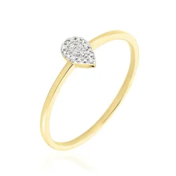 Histoire d'Or Bague Pear C Or Jaune Diamant Hot