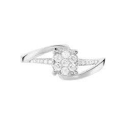 Histoire d'Or Bague  Petunia or blanc diamant New