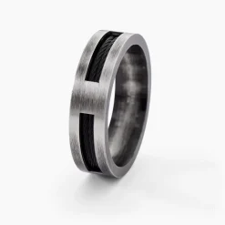 PHEBUS HIM Bague Cosme Acier Noir New