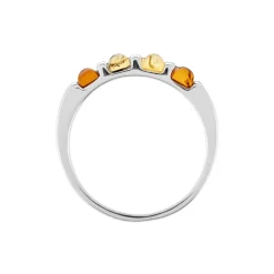 Histoire d'Or Bague Philo Argent Blanc Ambre Discount