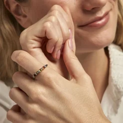 Histoire d'Or Bague Philo Argent Blanc Ambre Discount