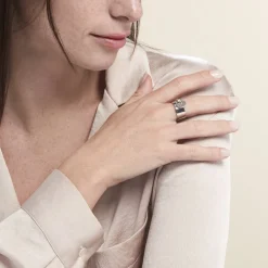 Histoire d'Or Bague Piassina Argent Blanc Nacre Discount