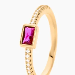 Histoire d'Or Bague Plaqué Or Jaune Calvina Pierre Synthétique Best