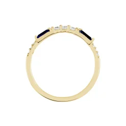 Histoire d'Or Bague Plaqué Or Jaune Calvin Oxyde De Zirconium plaqué or jaune verre bleu New