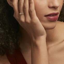 Histoire d'Or Bague Plaqué Or Lame Oxyde De Zirconium Sale