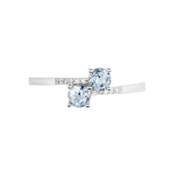 Histoire d'Or Bague Pollie Or Blanc Topaze Bleu Sky Oxyde De Zirconium Discount