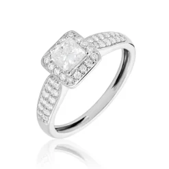 Histoire d'Or Bague Princessa Platine Blanc Diamant Synthétique Outlet